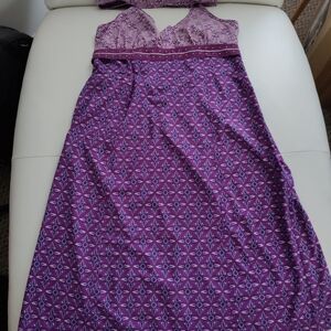 Athleta 12 Purple Halter Neck Dress